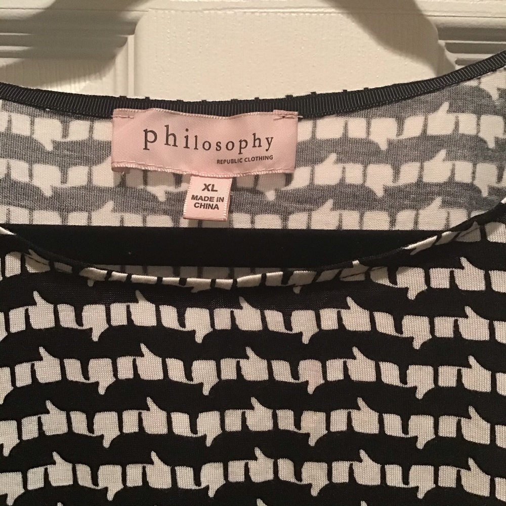 NWT Philosophy SS Shirt Black & White Sz XL - Picture 2 of 6